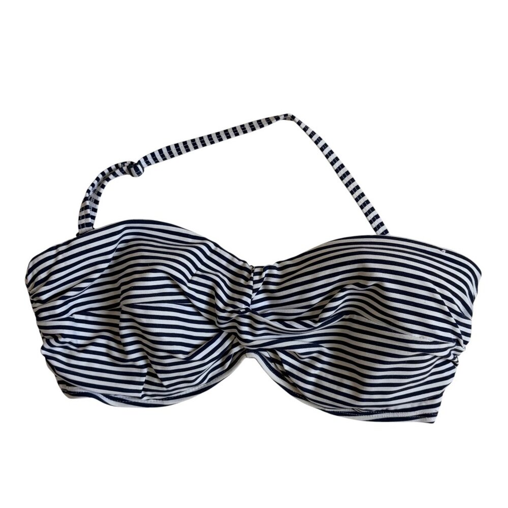 Niptuck Swim Bikini Swimsuit Top (Navy & White Striped) - Size 4